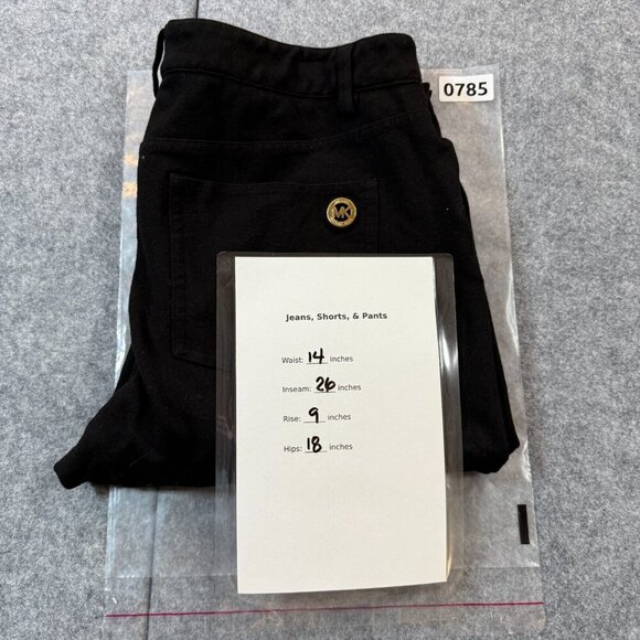 Michael Kors Pants Womens Medium Black Viscose Straight Stretch Pockets Zip Fly - Picture 7 of 7